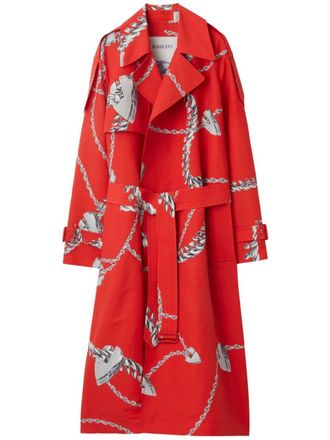 Burberry Shield Hardware taffeta trench coat - Red
