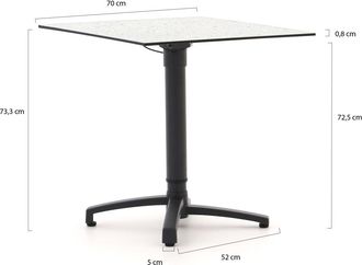 Bellagio la vita attrattiva Bellagio Canzo klaptafel 70x70x73/109cm verstelbaar