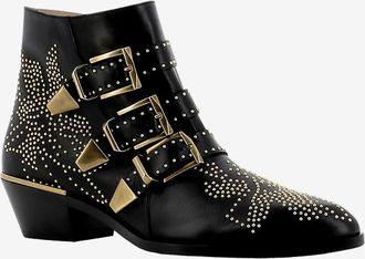 Chloé Nietenbesetzte Stiefeletten aus Kalbsleder Susanna 45