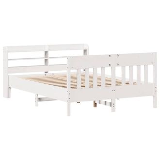 Berkfield Home Decorative Bed Frame without Mattress White 140x200 cm Solid Wood Pine