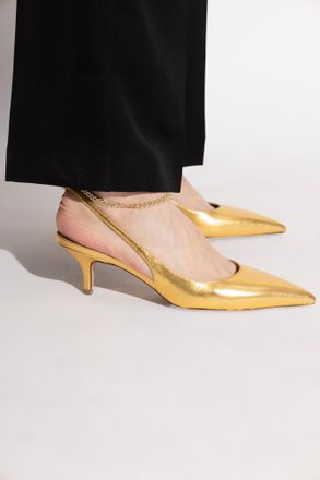 MARIA LUCA Leather Heeled Shoes, Womens, Gold