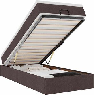 vidaXL Vidaxl - Estructura De Cama Otomana Colch&oacute;n Tela Marr&oacute;n Oscuro 100x200cm