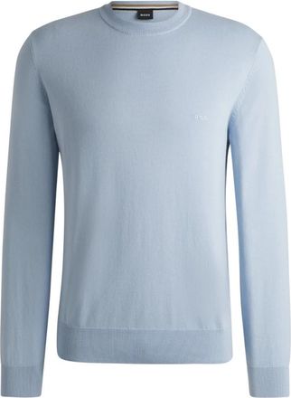 HUGO BOSS Stijlvolle Punto Trui - Heren - Ronde hals truien - Blauw - 3XL - Katoen - Truien & Vesten