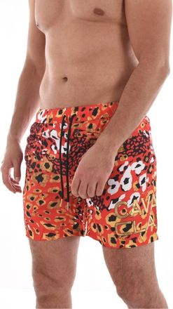 Cavalli Dierenprint Zwemshorts - Oranje - Heren - Strandmode - Veelkleurig - M - Polyester - Badmode