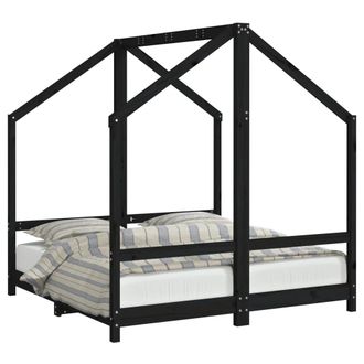 vidaXL Vidaxl - Estructura De Cama De Ni&ntilde;os Madera De Pino Negro 2x(70x140) Cm