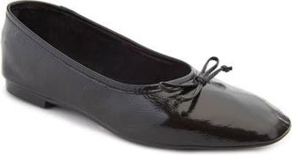 Schutz Arissa Square Toe Ballet Flat in Black Patent at Nordstrom, Size 9