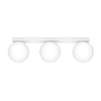 Wonderlamp L&aacute;mpara de techo rectangular blanco con 3 esferas de cristal
