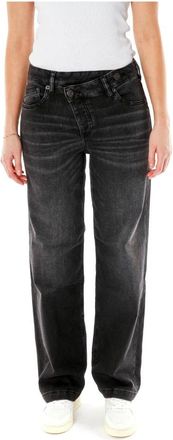 Herrlicher Straight Jeans - Dames - Regular Fit Jeans - Zwart - W25 L32 - Jeans