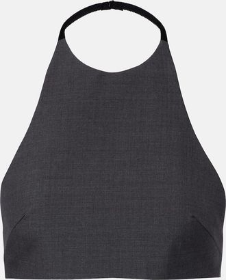 Jil Sander Halterneck virgin wool crop top