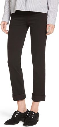 Lyss&eacute; ntials Boyfriend High Rise Denim Jeans in Black at Nordstrom, Size X-Large