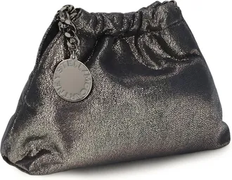 Stella McCartney Womens Falabella Mini Drawstring Shoulder Bag Dark Navy Polyester