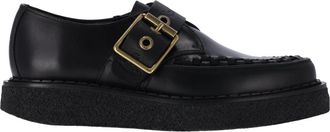 Vivienne Westwood Black Woven Detail Buckle Flat Shoes