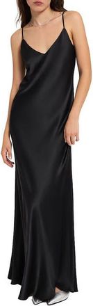 ottod'Ame Viscose Slip Dress in Black at Nordstrom, Size 48