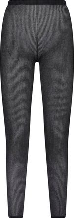 Dondup Black Lurex Knit Ribbed Leggings