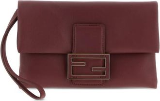 Fendi Maroon Mamma Clutch