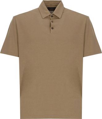 Zanone Beige Cotton Polo Shirt