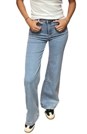 Bianco Jesse High Rise Wide Leg Jeans In Blue