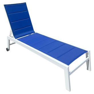 Happy Garden Happy Garden - Tumbona Barbados En Textileno Azul Estructura De Aluminio Blanco
