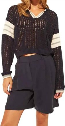John & Jenn Brooks Open Knit Sweater In Smooth Sailing