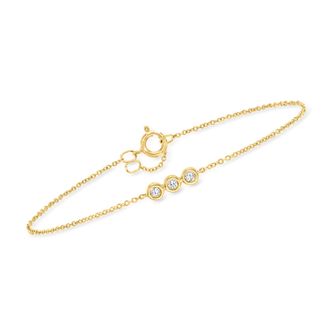 Canaria Canaria Bezel-Set Diamond Trio Bracelet in 10kt Yellow Gold