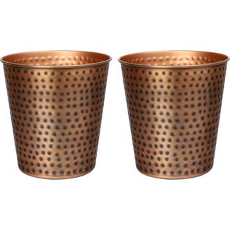 Happimess Axel Modern Minimalist Hammered Steel 2 Gal Waste Bin in Antique Copper at Nordstrom