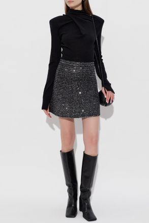 Alaia Sequin Skirt, Womens, Silver
