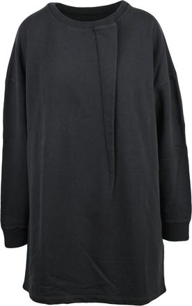 Maison Margiela Loose-Fitting Black Sweatshirt Dress With Architectural Overlapping Panel