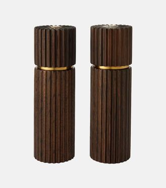 L'OBJET Ionic oak salt and pepper grinders