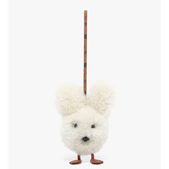 MCM Rabbit Charm In Lamb Fur And Visetos