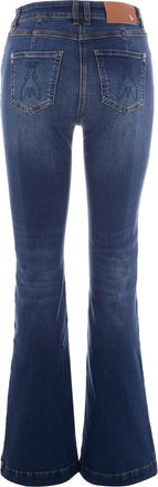 Patrizia Pepe Womens Jeans Flare Dirty Blue Wash Cotton