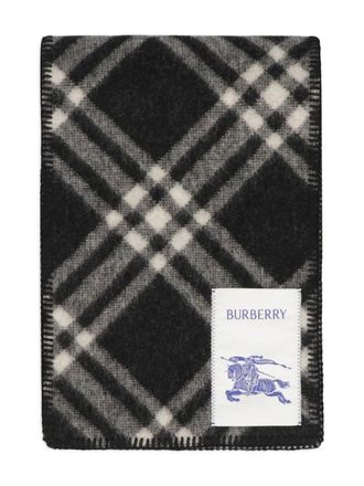 Burberry checked wool scarf - unisex - Wool - OS - Black