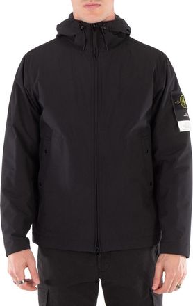 Stone Island Mens Black Shell-R_E.Dye Hooded Blouson, Size Small