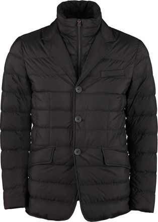 Herno Donsjack met knopen - Heren - Gewatteerde jassen - Zwart - S - Polyester - Jassen