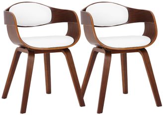 Clp Clp - Set De 2 Sillas De Sal&oacute;n Kingston En Polipiel Nogal/blanco