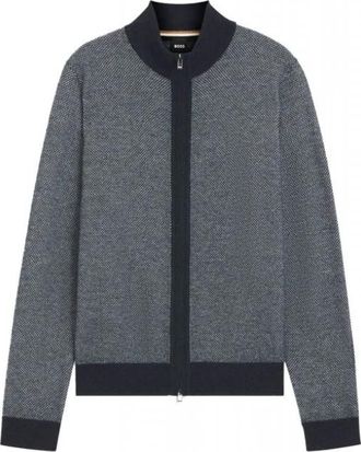 HUGO BOSS H-Heterno Cardigan - Heren - Vesten - Blauw - XL - Katoen - Truien & Vesten