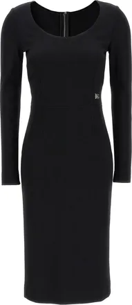 Dolce & Gabbana Black Viscose Midi Womens Dress