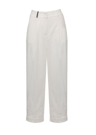 PESERICO Ivory Cropped Corduroy Pants