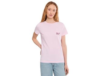 Vineyard Vines Whale Fill Short Sleeve Pocket T-Shirts Womens T Shirt Pink Drink : XL, Cotton