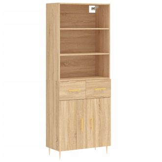 vidaXL Vidaxl - Aparador Alto Madera Contrachapada Color Roble 69,5x34x180 Cm