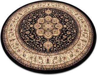 RugsX Rugsx - Alfombra Royal Adr Circulo Modelo 521 Negro Black Circulo 120 Cm