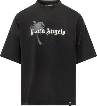 Palm Angels Drift Loose Tee - Heren - T-shirts - Zwart - M - Katoen - Tops