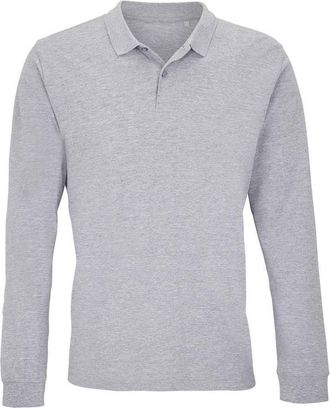 SOLS Unisex Adult Planet Marl Pique Poloshirt met lange mouwen (Grijze Mergel)