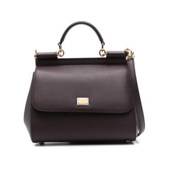 Dolce & Gabbana Handbags, female, Brown, Size: ONE SIZE Large Sicily Handbag