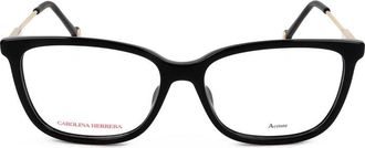 Carolina Herrera Ladies Black Rectangular Eyeglass Frames CH 0072
