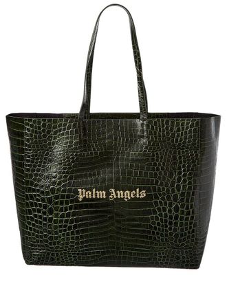 Palm Angels Palm Medium Croc-Embossed Leather Shopping Tote