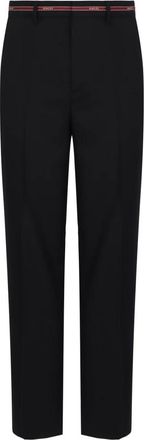 Gucci Contrasterende Logo Wollen Broek - Heren - Nette broeken - Zwart - S - Wol - Broeken