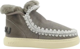Mou Eskimo Sneaker Bold Glitter Logo - Dames - Winterlaarzen - Grijs - 40 EU - Leer - Schoenen