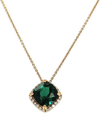 Lisa Nik 18K rose gold diamond and tourmaline necklace - women - 18kt Rose Gold/Diamond/Tourmaline - One Size - Pink