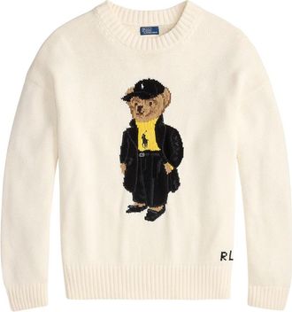 Polo Ralph Lauren Kleurrijke Polo Bear Crewneck Sweater - Dames - Ronde hals truien - Wit - XL - Katoen - Truien & Vesten