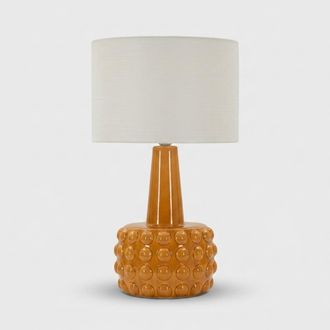 Les Tendances L&aacute;mpara De Mesa De Cer&aacute;mica Con Pantalla Gress - Amarillo